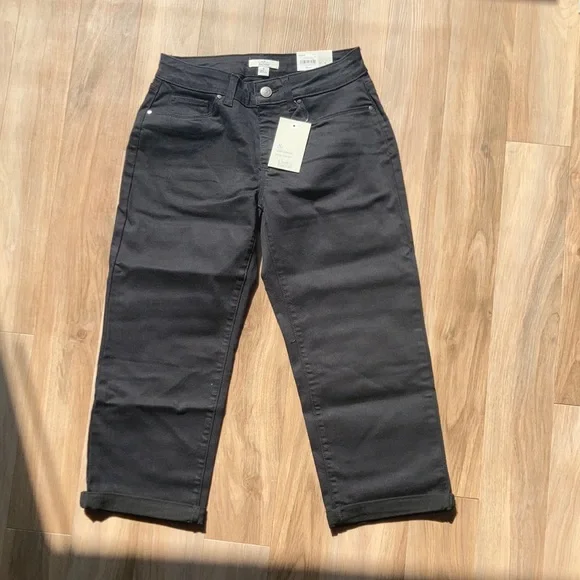 croft & barrow midrise cuffed black jean Capri size 0 - Picture 1 of 16